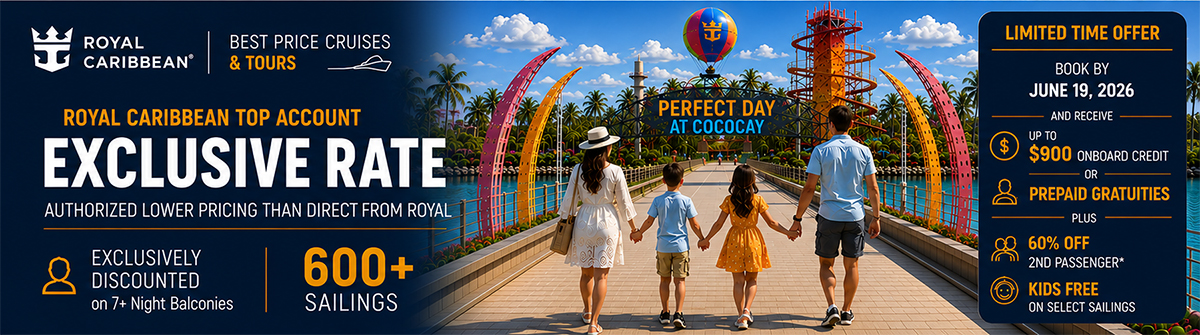 Royal Caribbean Cruises Exclusive Speical Rate Balcony & Suite Sale