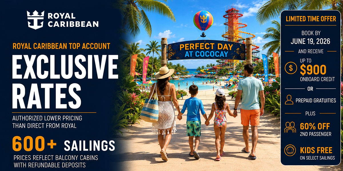 Royal Caribbean Cruises Exclusive Special Rate Balcony & Suite Sale